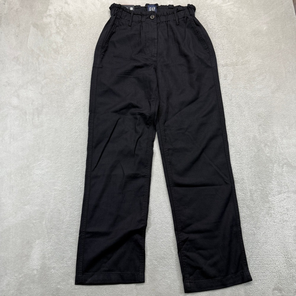 Gap‎ Pants Women's XS Easy Twill Black Paperbag Waist Straight Leg Work Trousers